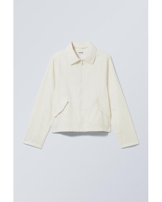 Weekday White Regular Linen Blend Jacket for men