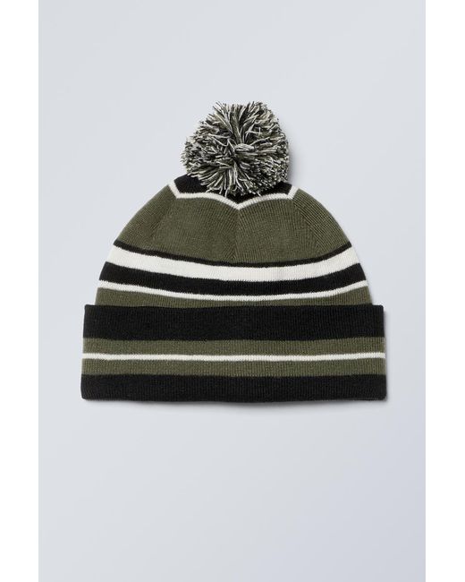 Weekday Black Sporty Pom Pom Beanie