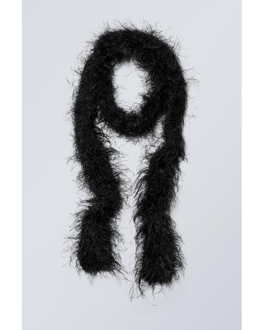 Weekday Schmaler Schal Hairy in Black für Herren