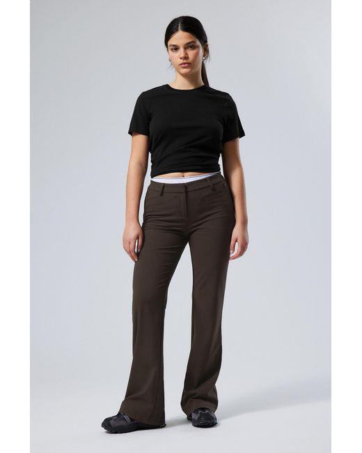 Weekday Black Kate Flared Suiting Trousers