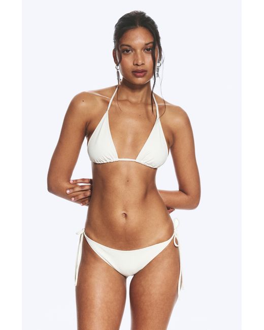 Weekday White Structured Strappy Tie Bikini Bottoms