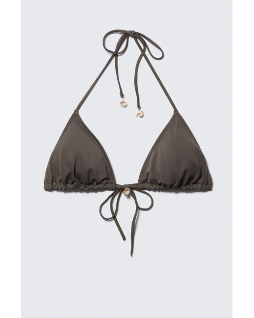 Weekday Brown Shell Triangle Bikini Top