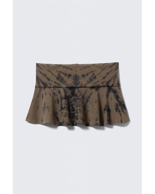 Weekday Brown Wide Waist Cotton Mini Skirt