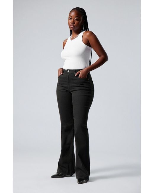 Weekday White Glow Curve High Flared Jeans