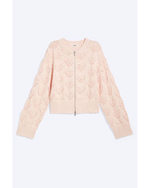 Monki White Knitted Zip Cardigan
