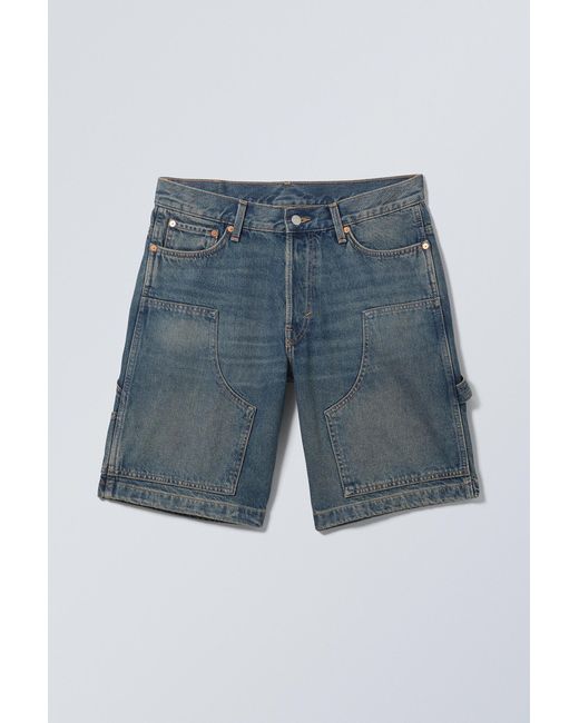 Weekday Blue Low Carpenter Denim Shorts for men
