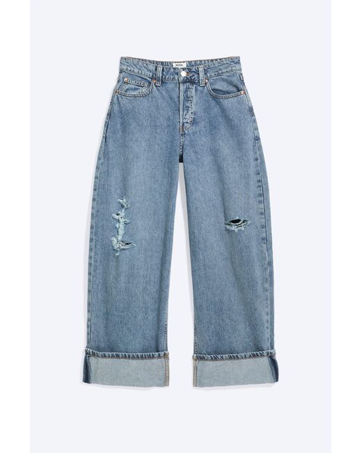 Monki Blue Peggy Low Rise Loose Baggy Jeans