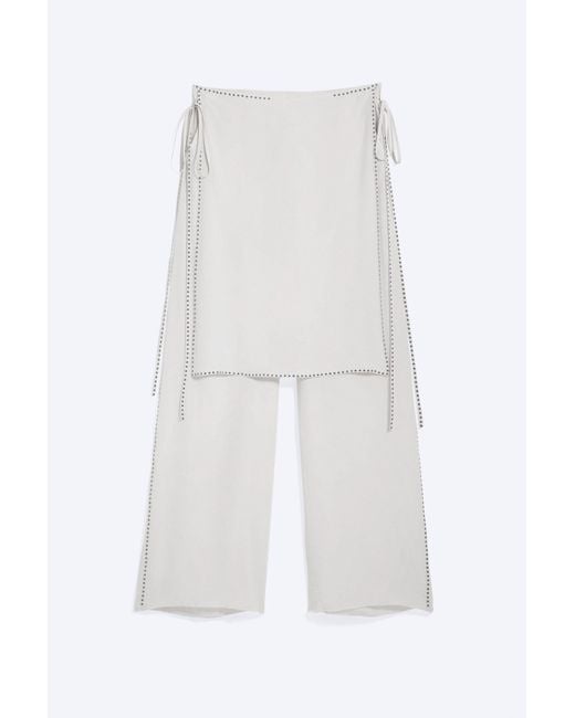 Weekday Gray Mid Rise Loose Studded Skirt Trousers for men