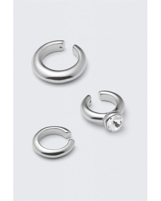 Weekday Gray 3-Pack Mixed Ear Cuffs