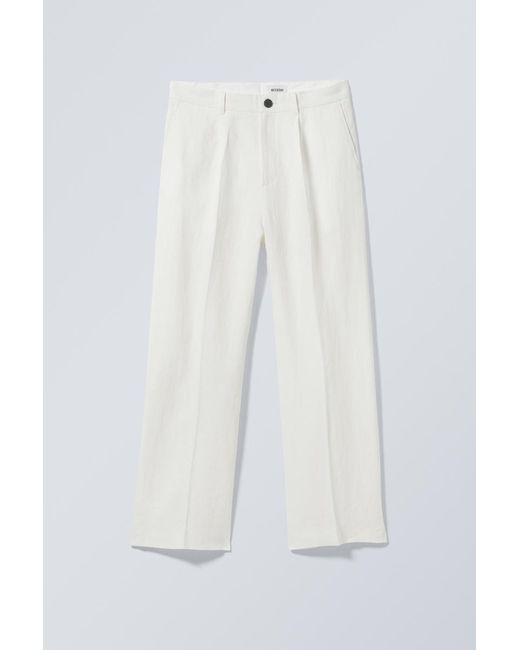 Weekday Black Uno Loose Linen Suit Trouser for men