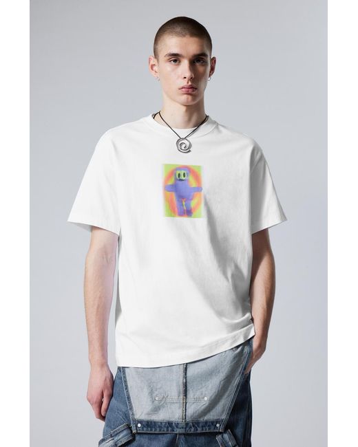 Weekday Oversized-T-Shirt Mit Grafikprint in White für Herren