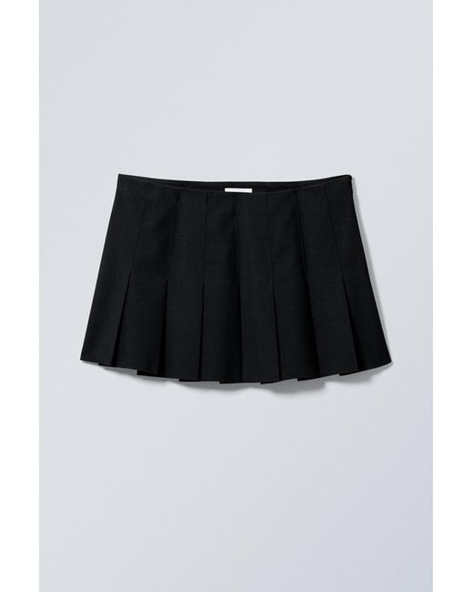 Weekday Black Short Pleated Mini Skirt