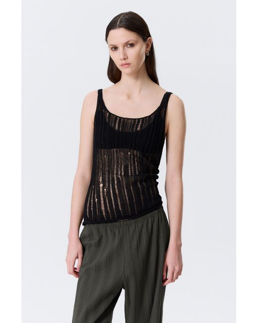 Weekday Black Textured Knitted Tank Top