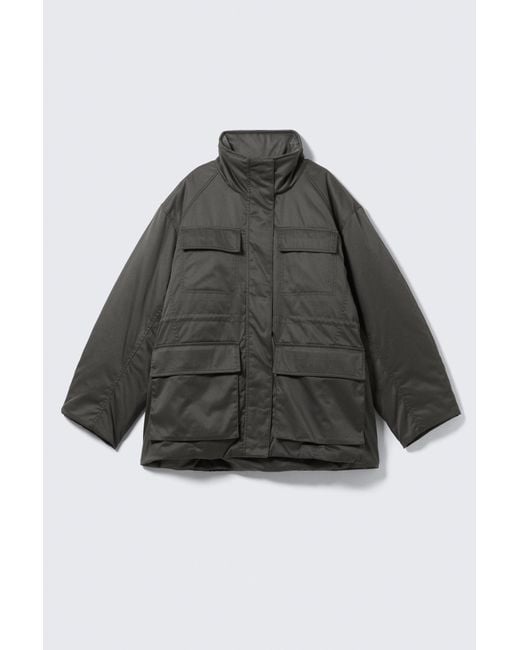 Weekday Gray Oversized Padded Utility Jacket