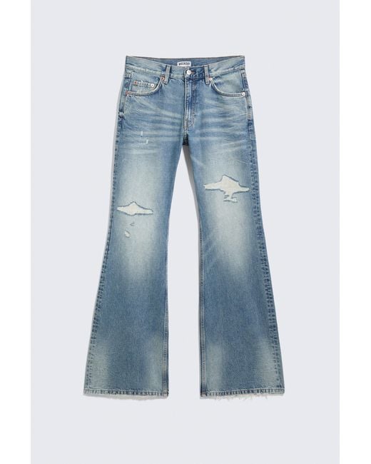 Weekday Blue Helix Low Rise Regular Flared Jeans