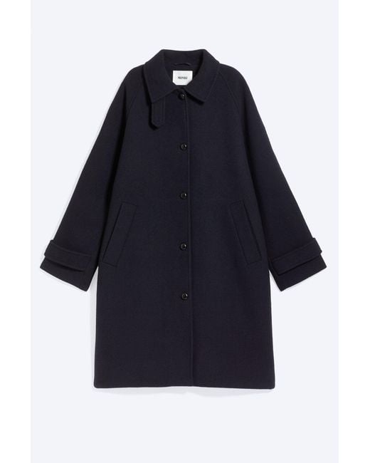 Monki Black Funnel Neck Wool Coat