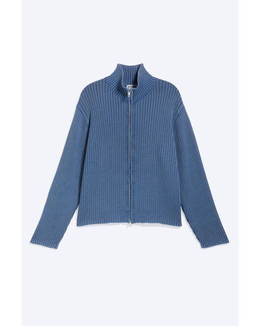 Weekday Blue Relaxed Knitted Zip Cardigan for men