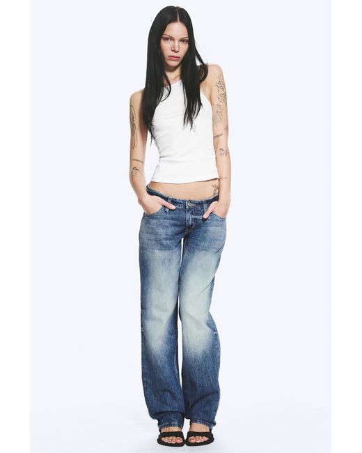 Weekday Blue Arrow Low Rise Regular Straight Jeans