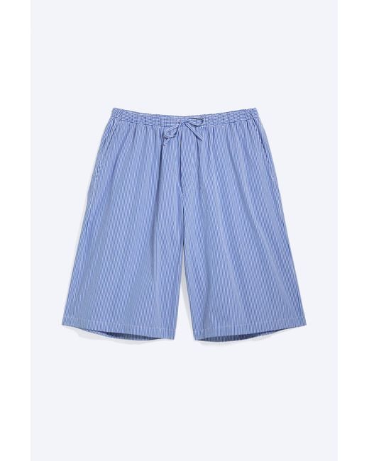 Weekday Blue Drawstring Knee-Length Cotton Shorts for men