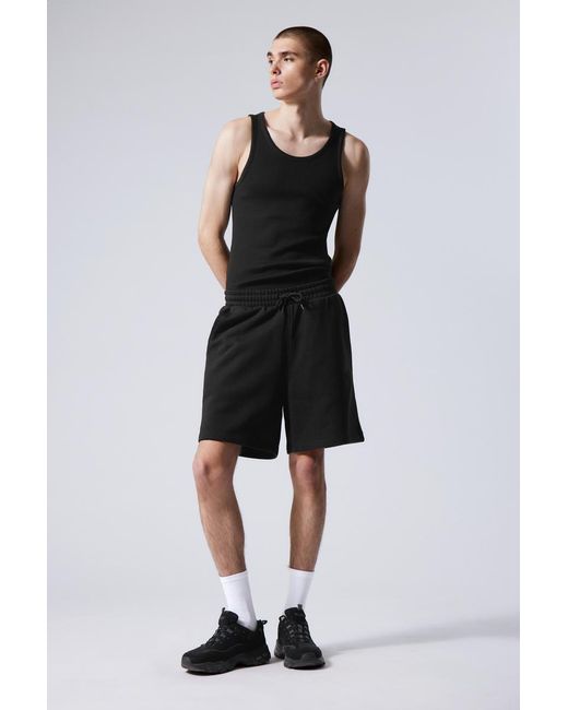 Weekday Black Relaxte Frottee-Shorts
