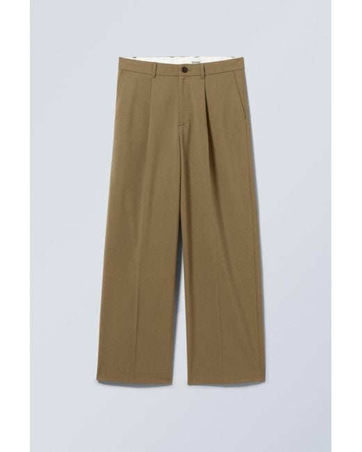 Weekday Green Uno Loose Suit Trousers for men