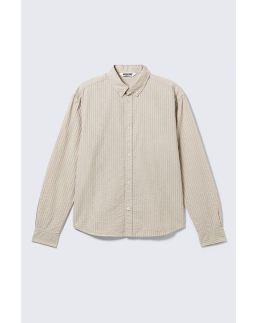 Weekday Natural Relaxed Striped Button-Down Shirt for men