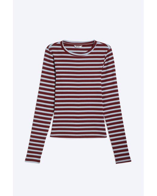 Monki Red Tight Ribbed Long-Sleeve