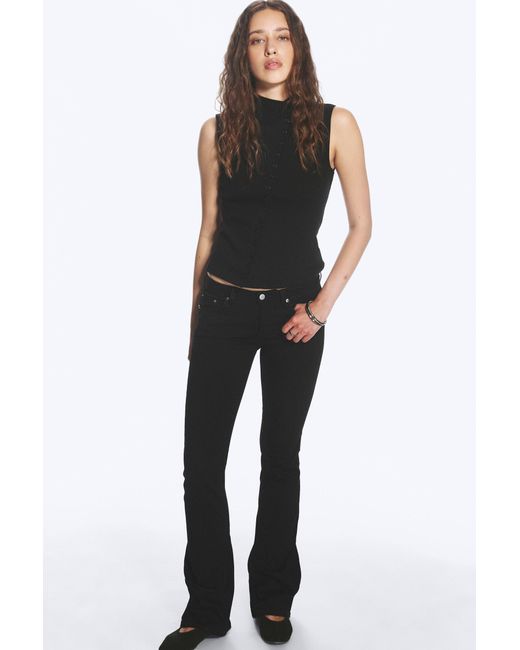 Weekday Black Luna Low Rise Skinny Bootcut Jeans