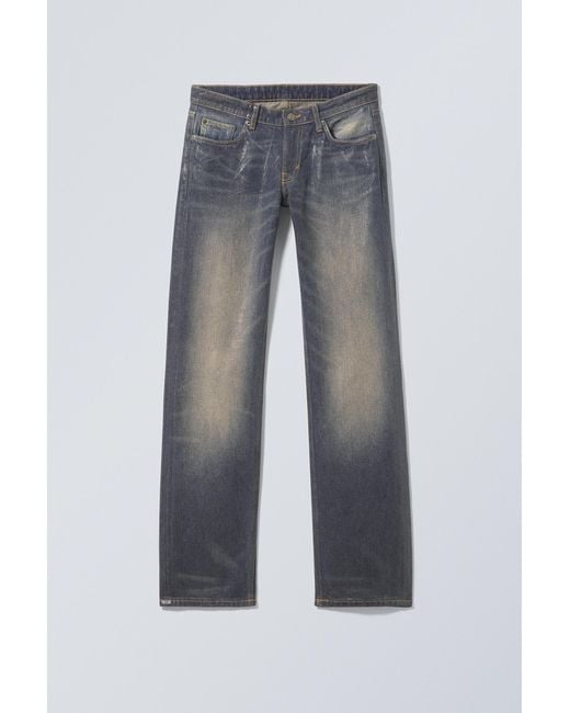 Weekday Gray Arrow Low Coated Jeans