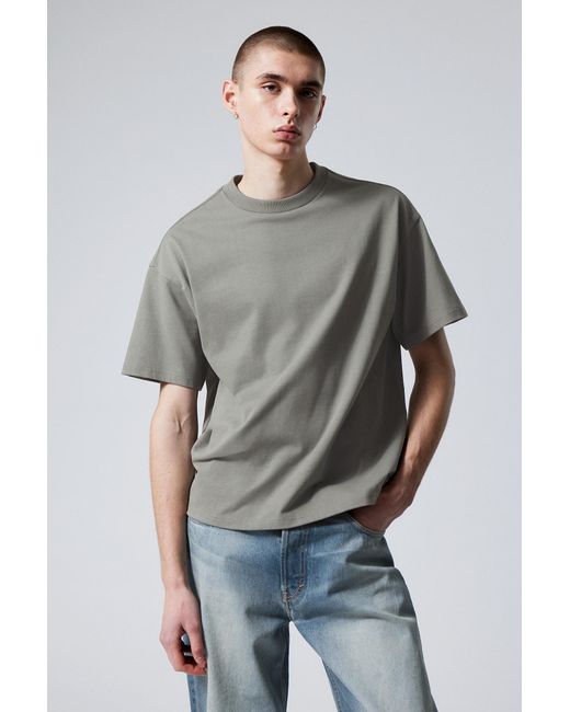 Weekday Gray Great Boxy Heavyweight T-shirt for men