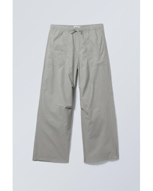 Weekday Gray Loose Twill Trousers for men