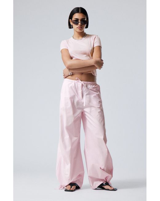 Weekday Pink Luisa Parachute Trousers