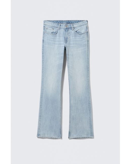 Weekday Blue Tension Mid Rise Slim Bootcut Jeans