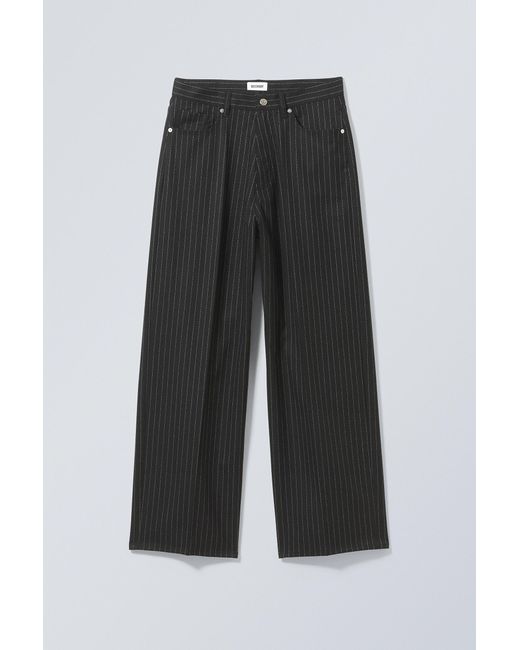 Weekday Black Astro Baggy Suit Trousers for men