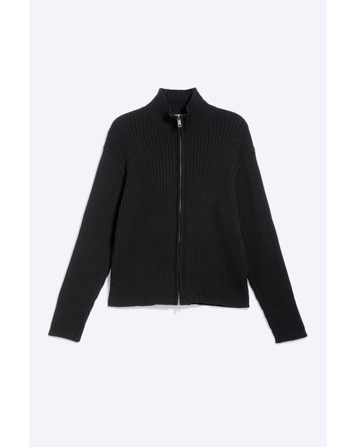 Weekday Black Relaxed Knitted Zip Cardigan for men