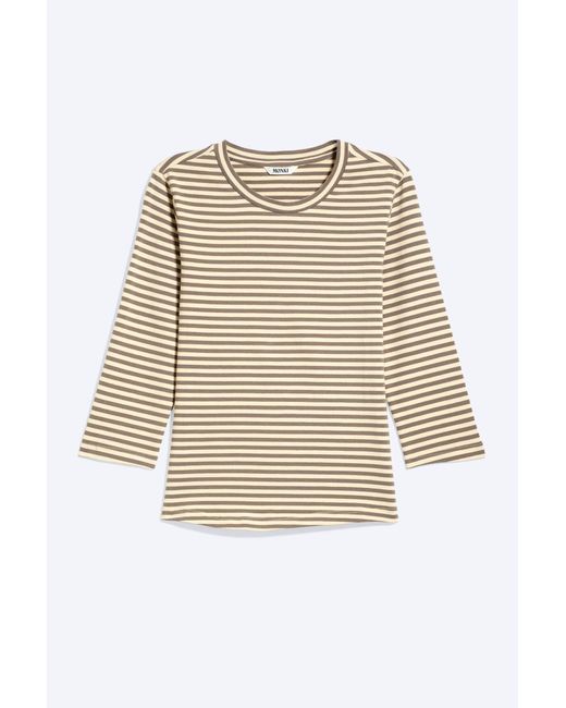 Monki White Round Neck Three-Quarter Sleeve Top