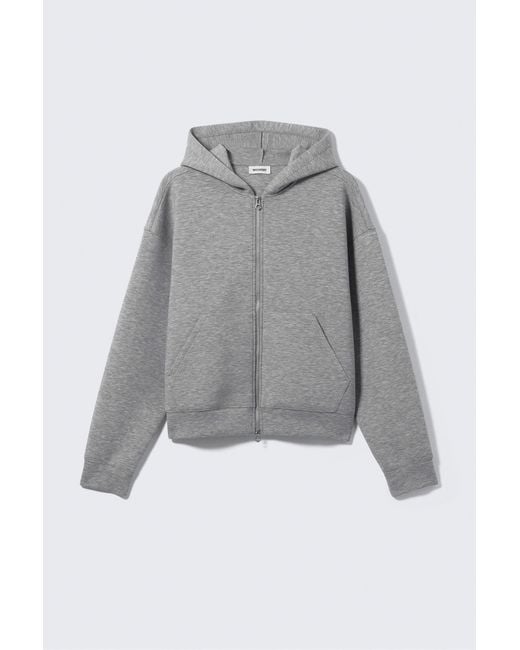 Weekday Gray Simon Scuba Zip Hoodie for men