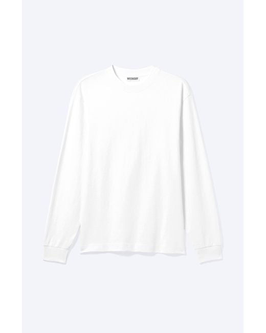 Weekday White Relaxed Long-Sleeved T-Shirt for men