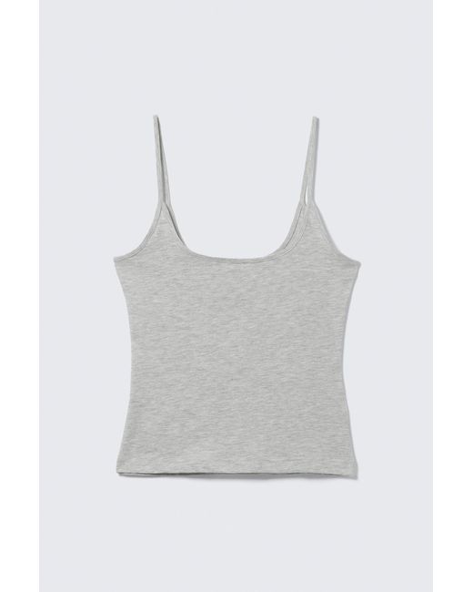 Monki Blue Slim Strap Tank Top