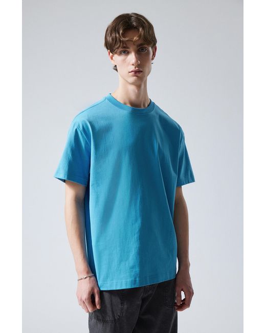 Weekday Blue Oversized Heavyweight T-shirt for men