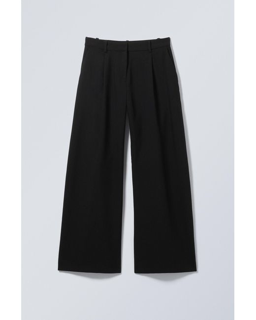 Weekday Black Low Waist Wide Suiting Trousers