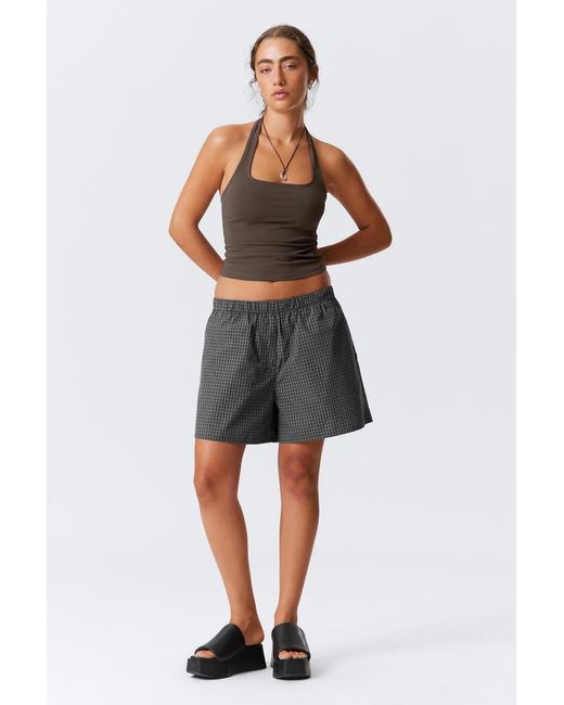 Weekday Black Low Rise Cotton Shorts