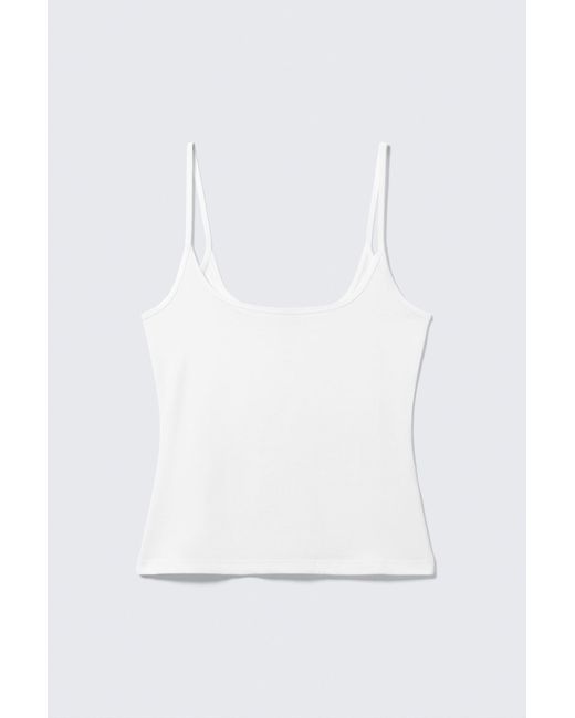 Monki White Slim Strap Tank Top