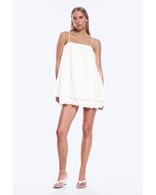 Monki White Sleeveless Balloon Mini Dress