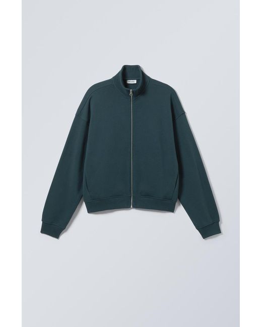 Weekday Blue Boxy Terry Zip Sweatshirt for men