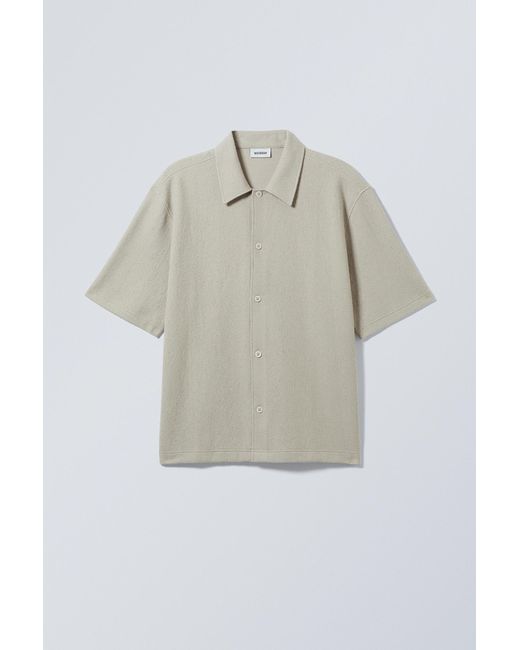 Weekday Gray Loose Structured Short Sleeve Shirt for men