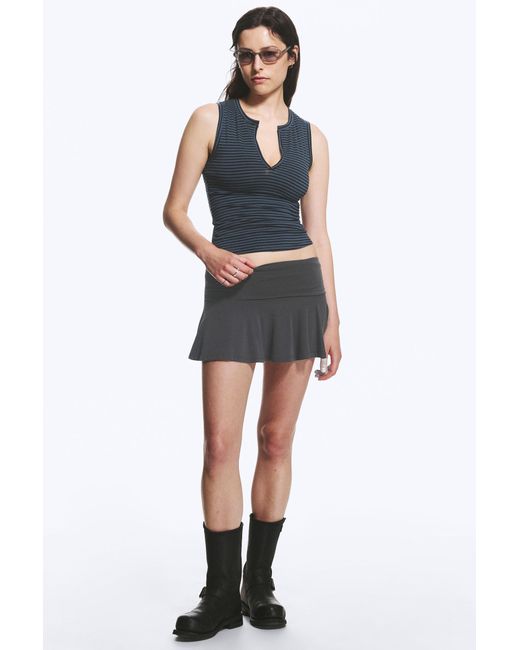 Weekday Black Flared Mid-Rise Mini Skirt