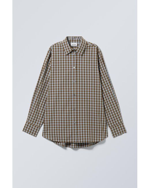 Weekday Brown Regular Poplin Shirt