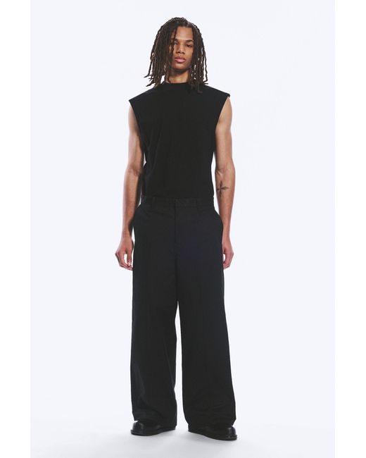 Weekday Black Emil Loose Fit Chino Trousers for men