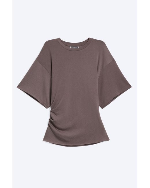 Weekday Purple Draped Fitted T-Shirt